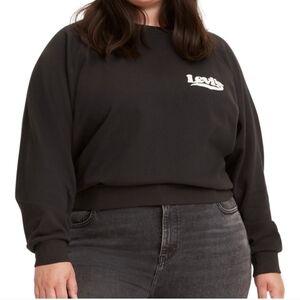 Levi's Women's Black Crewneck Sweatshirt Levi's Womens Sz 1X Trendy Logo Pullove